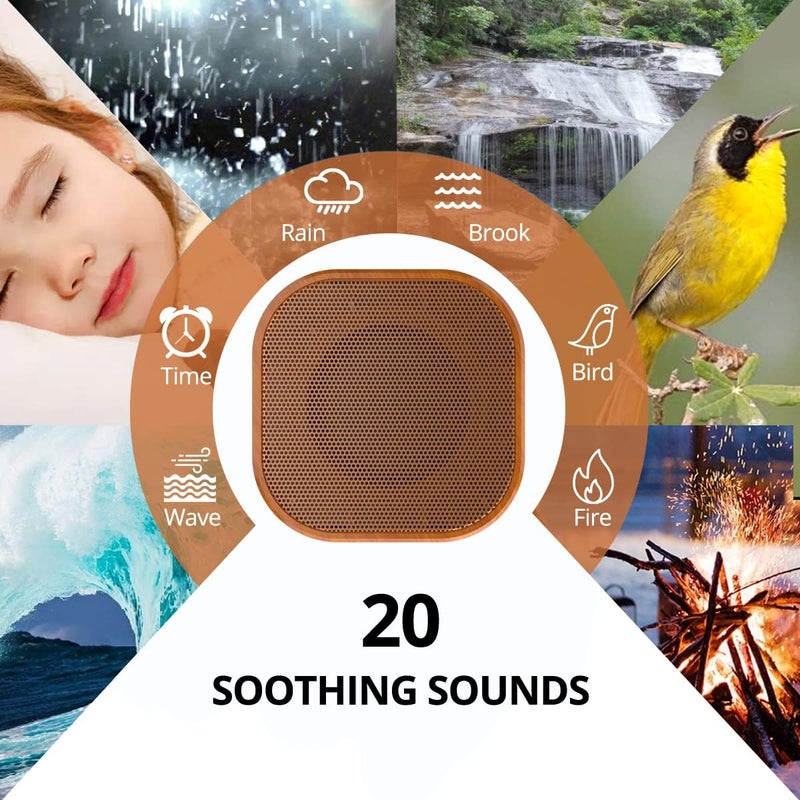 Magicteam White Noise Machine plug-in Sound Machine with 20 Non Looping Natural Soothing Sounds and Memory Function Sleep Timer Sleep Machine with Sleep Therapy for Baby Kids Adults-New Wood Grain Added in 2025 - Image 2